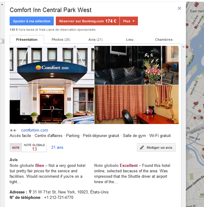 Fiche Hotel - Google Hotel Finder - Anne Delauney
